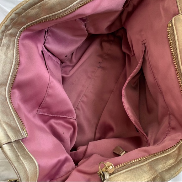 COACH Monogram Gold Leather Shoulder Bag - Picture 5 of 10